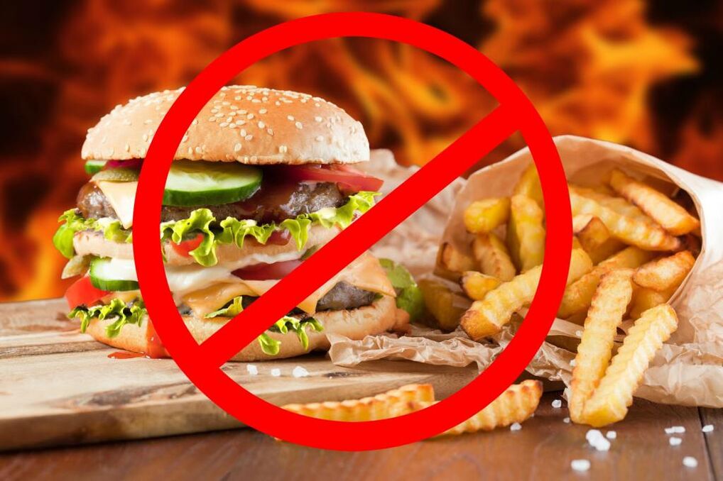 alimento pouco saudable para a potencia