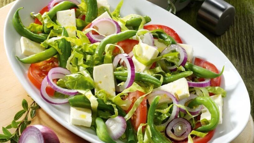 Ensalada de verduras para aumentar a potencia